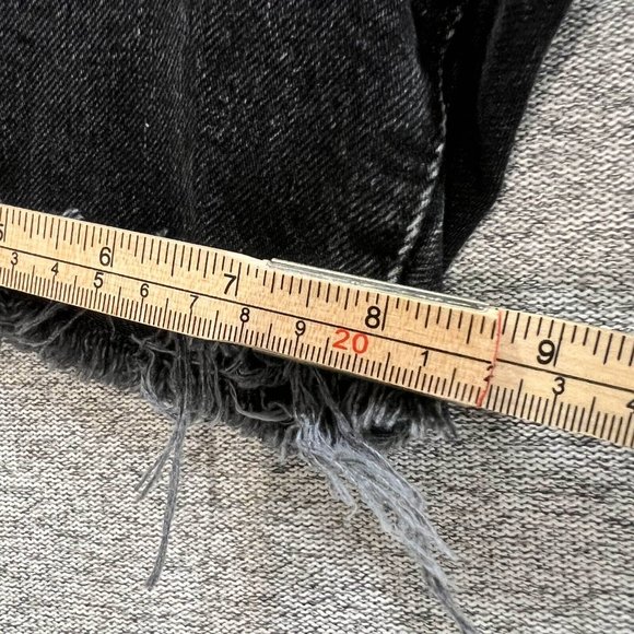 Abercrombie & Fitch Jean Shorts Women 26W (30x9 Actual) Stretch Cut Off Black - Picture 8 of 12